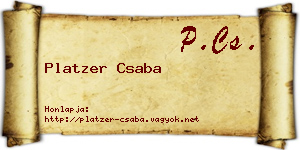 Platzer Csaba névjegykártya